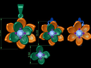 flower set Modèles 3D en vedette