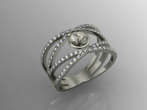 fashion ring with pearl 3D 프린트 모델