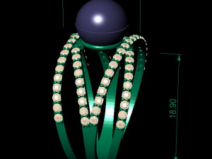 fashion ring with pearl 3D 프린트 모델