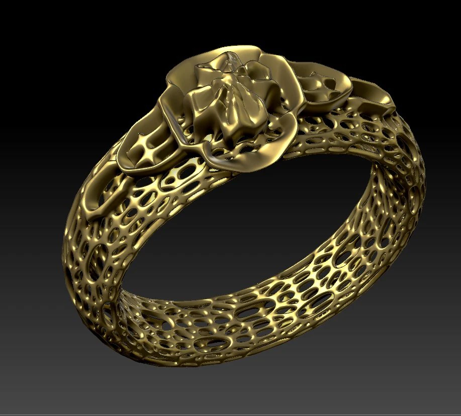 fashion ring grid 3D Print Model .c4d .max .obj .3ds .fbx .stl .blend