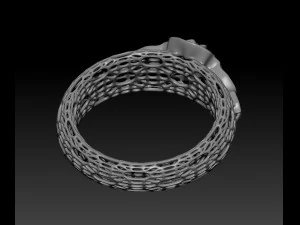 fashion ring grid 3D Print Model