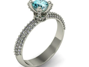 fashion ring with diamonds 3D Print Model