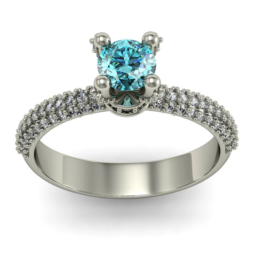 fashion ring with diamonds 3D Print Model .c4d .max .obj .3ds .fbx .stl .blend