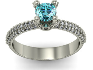 fashion ring with diamonds 3D Print Model