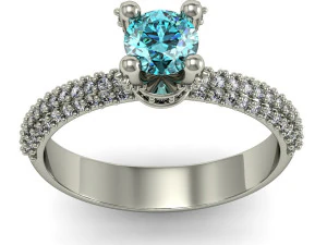 модне кільце з діамантами 3D Принт Модель