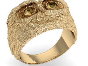 fashion ring owl 3Dプリントモデル