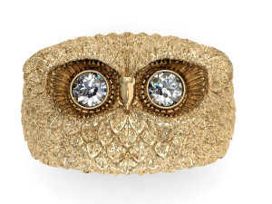 fashion ring owl Model Cetak 3D