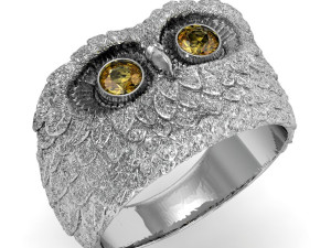 fashion ring owl Model Cetak 3D