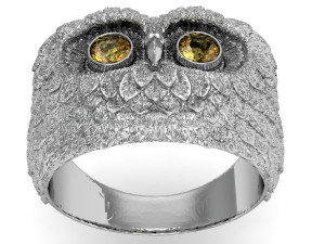 fashion ring owl Model Cetak 3D