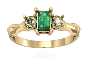 fashion ring with gems 3D Print Model