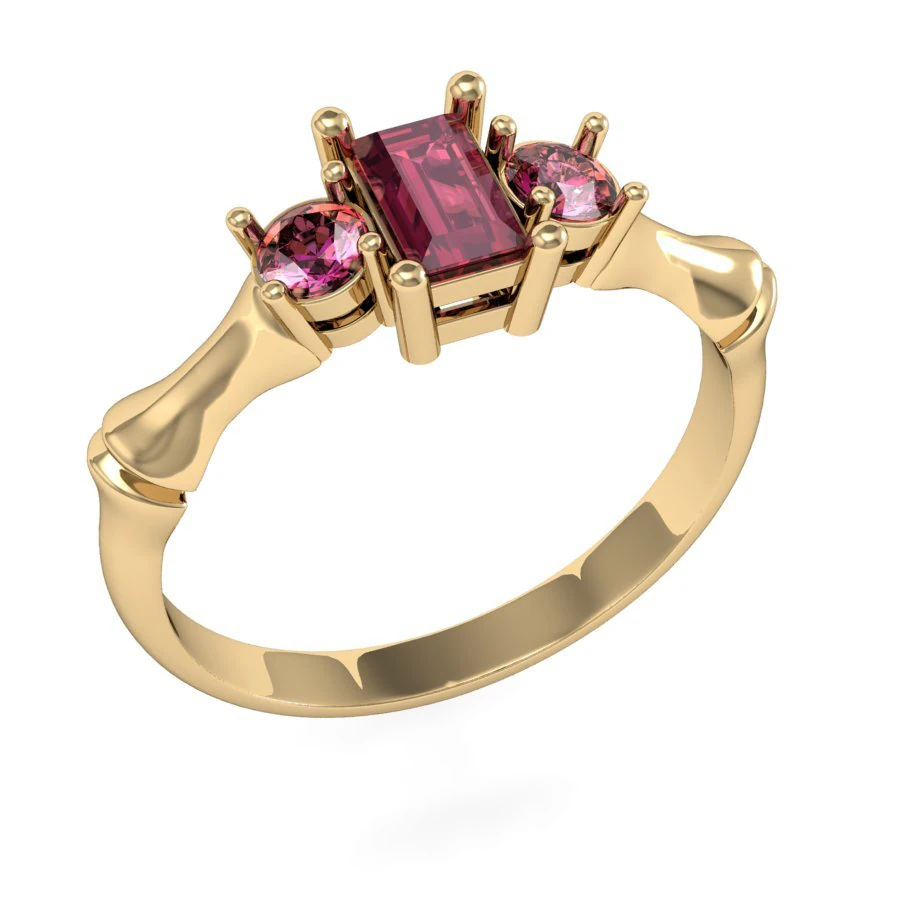 fashion ring with gems 3D Print Model .c4d .max .obj .3ds .fbx .stl .blend
