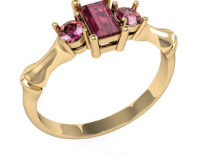 fashion ring with gems 3D Print Model