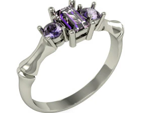 fashion ring with gems 3D Print Model