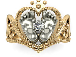 beautyful ring with baby legs Modèles 3D en vedette