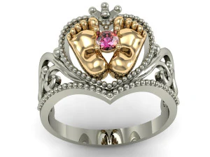 beautyful ring with baby legs 3D Print Model