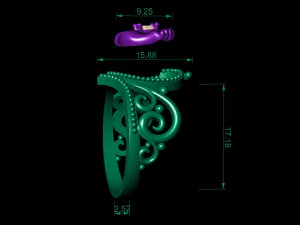 beautyful ring with baby legs 3D Print Model
