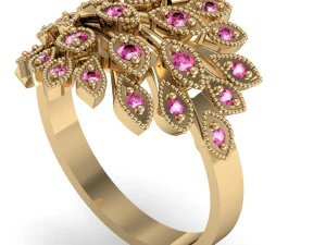 美丽的宝石戒指 3D 打印模型