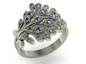 beautiful ring with gems 3D Baskı Modeli