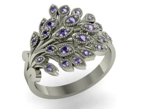 beautiful ring with gems 3D Print Model
