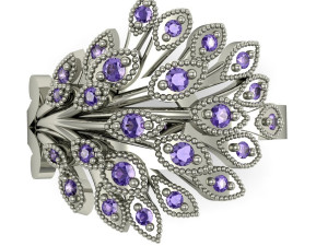 beautiful ring with gems 3D Baskı Modeli