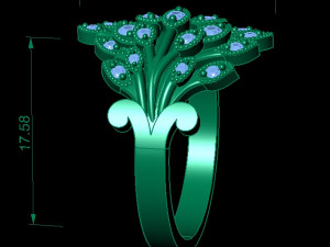 beautiful ring with gems 3D Baskı Modeli