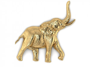 elephant relief 3Dプリントモデル