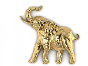 elephant relief 3Dプリントモデル