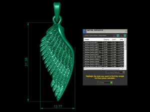 pendant wing 3D Print Model