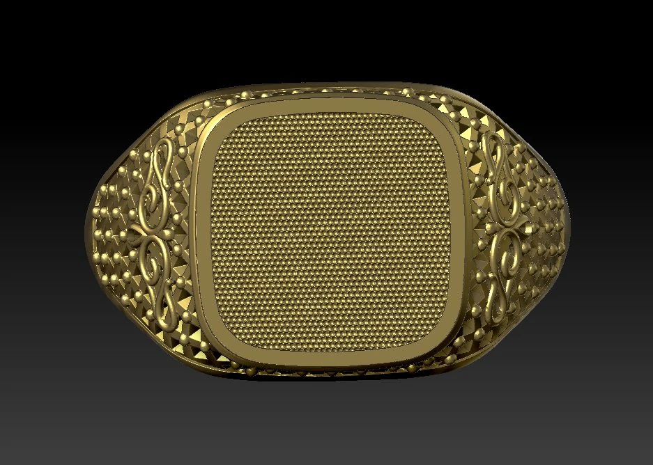 male signet with filigree 3D Print Model .c4d .max .obj .3ds .fbx .stl .blend 