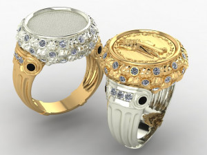 exclusive signet with a coin 3D Принт Модель