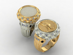 exclusive signet with a coin 3D Принт Модель