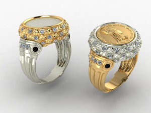 exclusive signet with a coin 3D Принт Модель