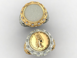 exclusive signet with a coin 3D Baskı Modeli