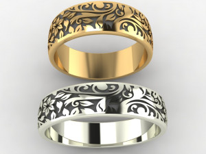 wedding ring with flowers 3D Print Model