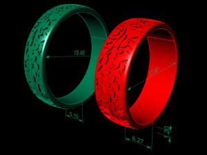 wedding ring with flowers 3D Print Model