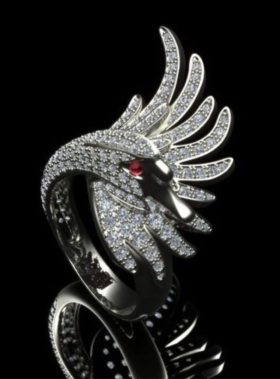 exclusive ring swan 3D Print Model .c4d .max .obj .3ds .fbx .stl .blend 