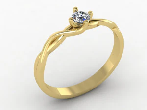 solitaire ring 35 mm gem 3D Print Model