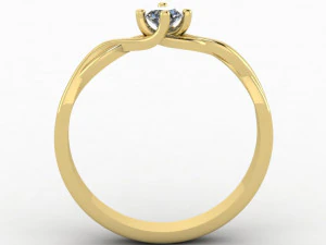 solitaire ring 35 mm gem 3D Print Model