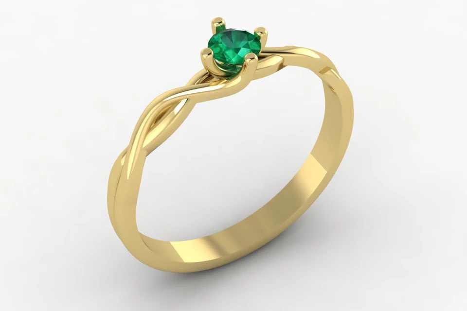 solitaire ring 35 mm gem 3D Print Model .c4d .max .obj .3ds .fbx .stl .blend 