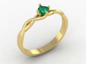 solitaire ring 35 mm gem 3D प्रिंट मॉडल