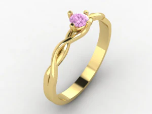 solitaire ring 35 mm gem 3D Print Model