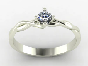 solitaire ring 35 mm gem 3D Print Model