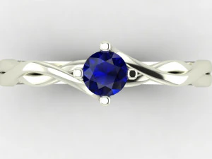 solitaire ring 35 mm gem 3D Print Model