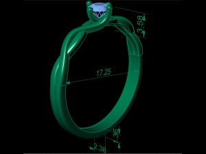 solitaire ring 35 mm gem Modèles 3D en vedette