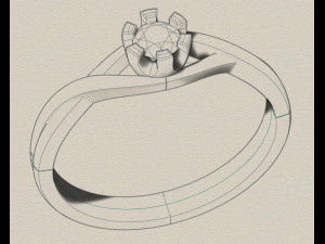 solitaire ring Modelo de Impressão 3D