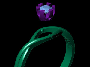 solitaire ring Modelo de Impressão 3D