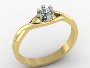 solitaire ring Modelo de Impressão 3D
