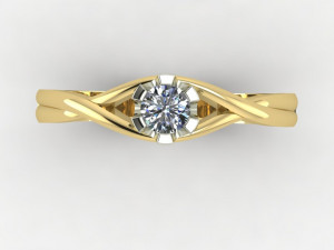 solitaire ring Modelo de Impressão 3D