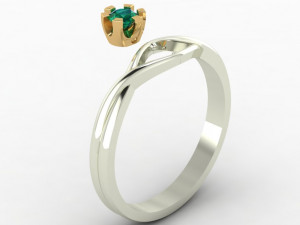 solitaire ring Modelo de Impressão 3D