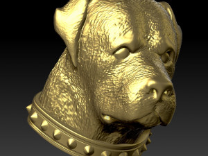 rottweiler head with collar 3Dプリントモデル